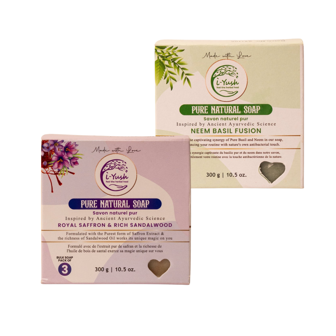 Neem Basil 3 pieces and Royal Saffron & Rich Sandalwood Bundle
